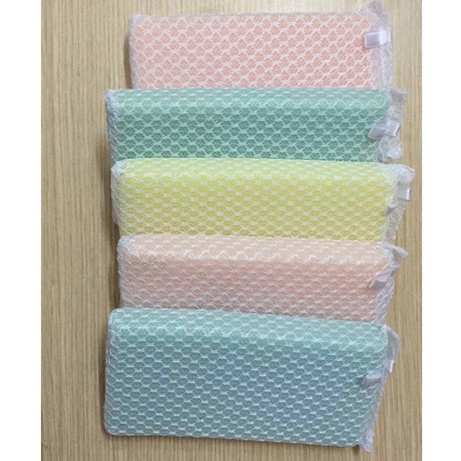 Set 5 miếng xốp rửa bát bọc lưới