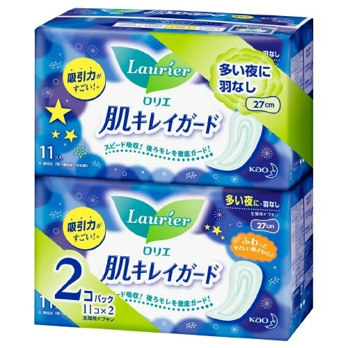 Set 2 gói băng vệ sinh đêm Laurier không cánh (11 miếng/gói)