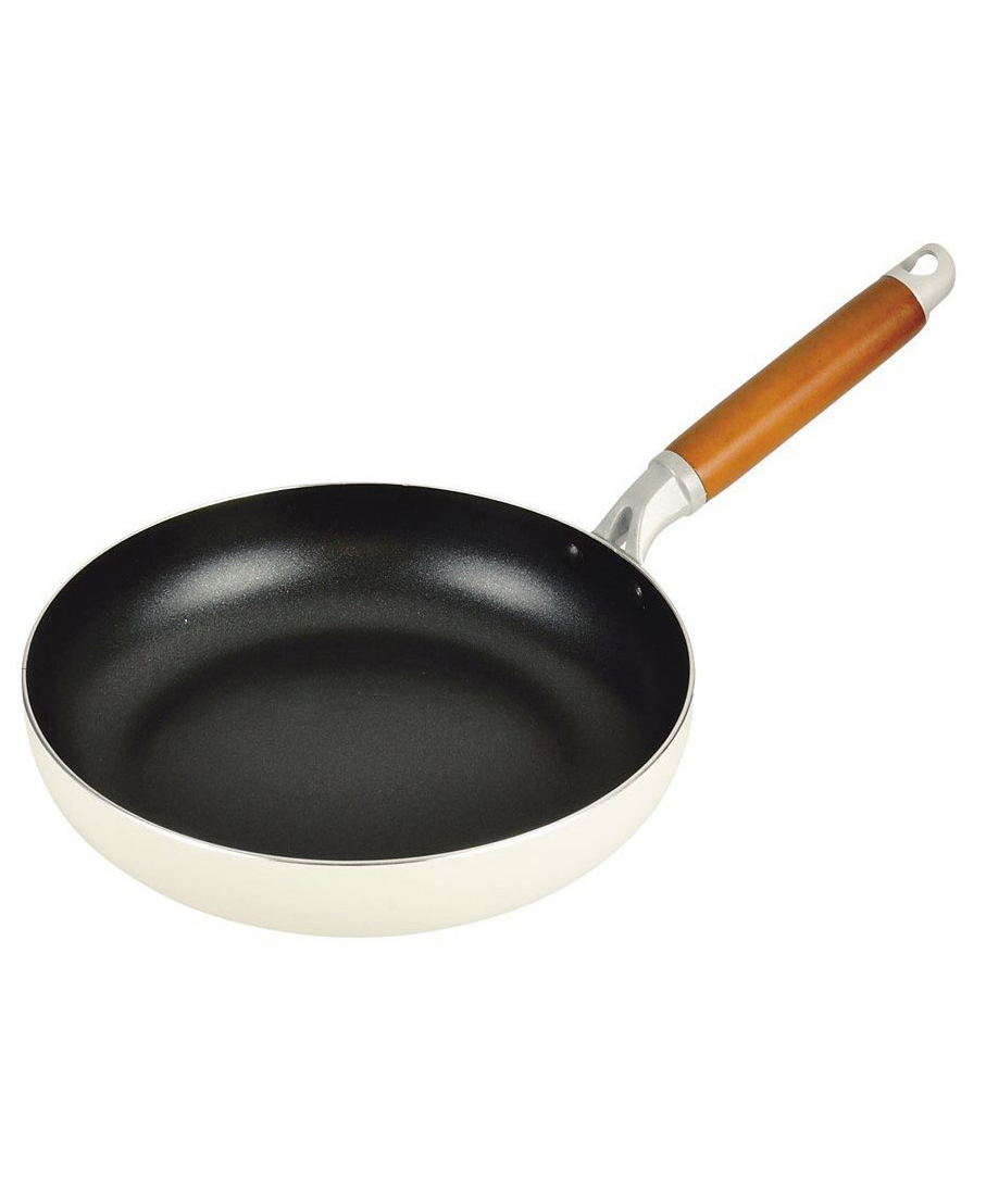 Chảo nhôm chống dính cán gỗ Pearl Metal 22cm (dùng mọi loại bếp)