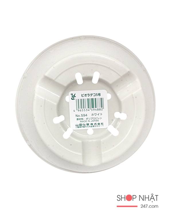 Chậu hoa tròn sanada màu trắng 21cm nội địa Nhật Bản