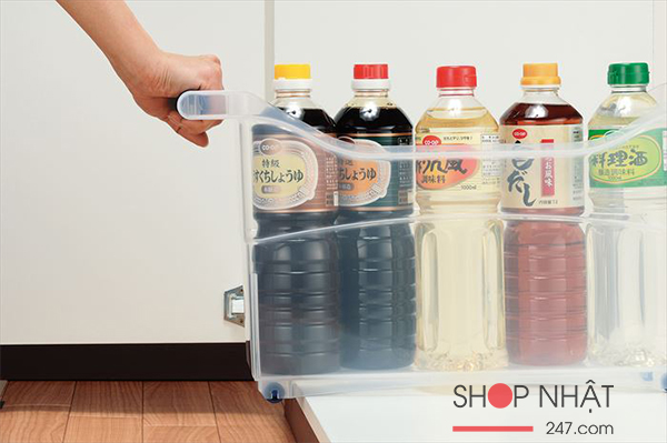 Khay đựng đồ nhà bếp có bánh xe Inomata