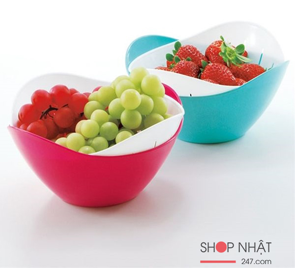 Bộ rổ đựng hoa quả kèm khay hứng tròn Sanada nội địa Nhật Bản
