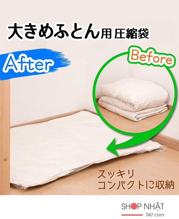 Set 2 túi hút chân không cất gọn quần áo, chăn màn 110 x 100cm