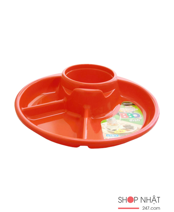 Khay ăn 3 ngăn cho bé có kèm khay để cốc, thìa dĩa - màu đỏ