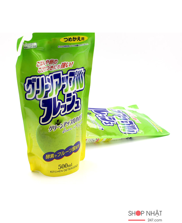 Nước rửa chén hương táo loại túi 500 ml Rocket
