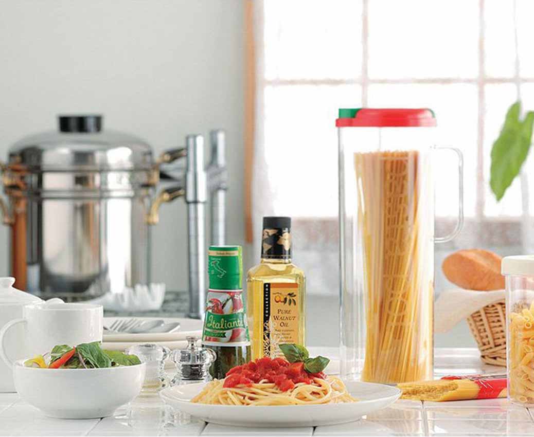 Hộp đựng mỳ ống, thực phẩm có tay cầm