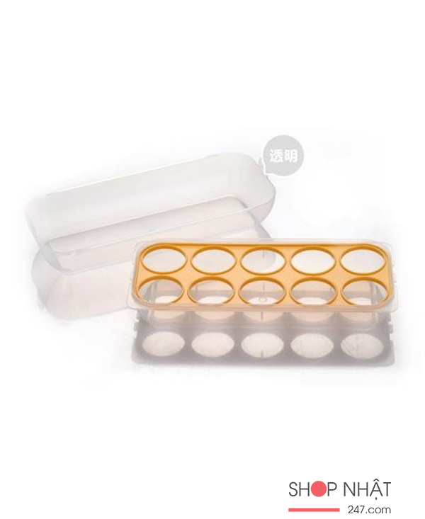 Khay đựng trứng 10 ngăn có nắp đậy Sanada nội địa Nhật Bản