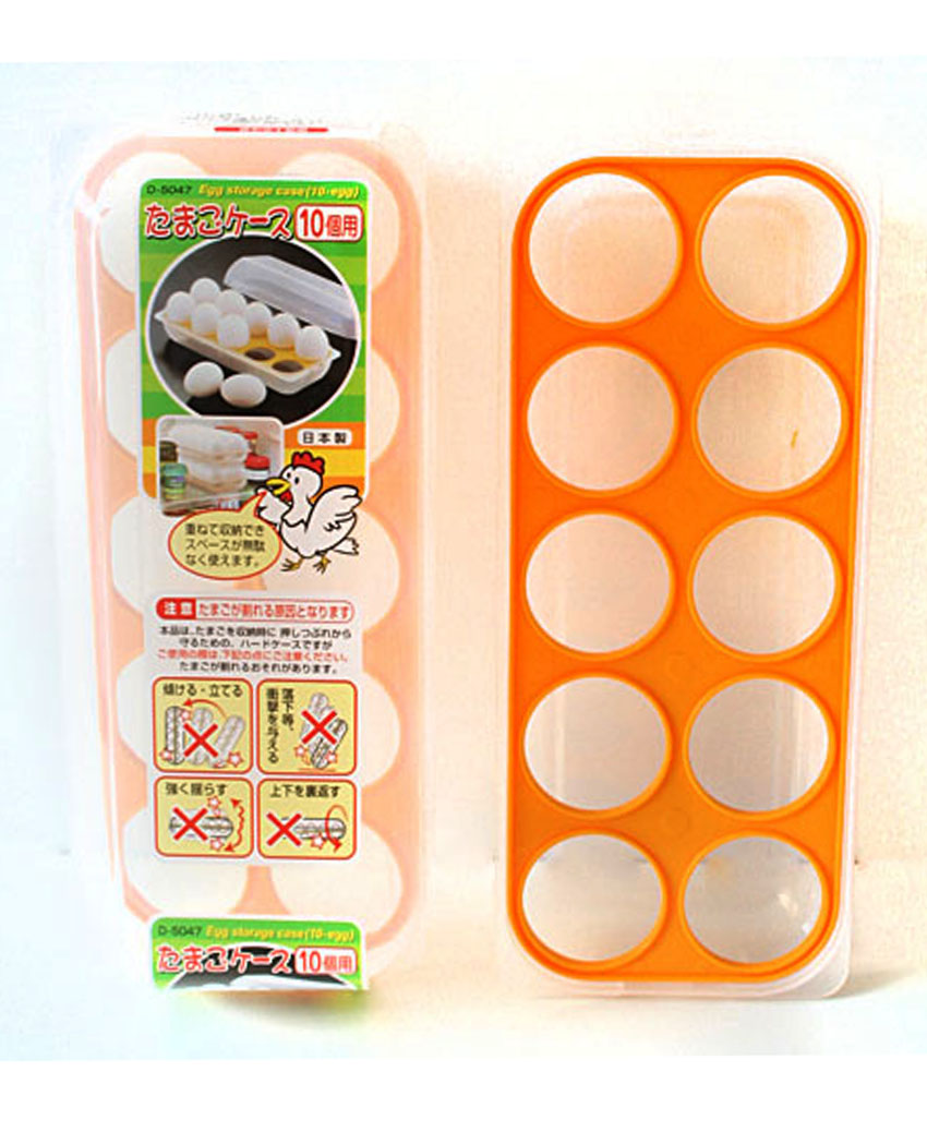 Khay đựng trứng 10 ngăn có nắp đậy Sanada nội địa Nhật Bản