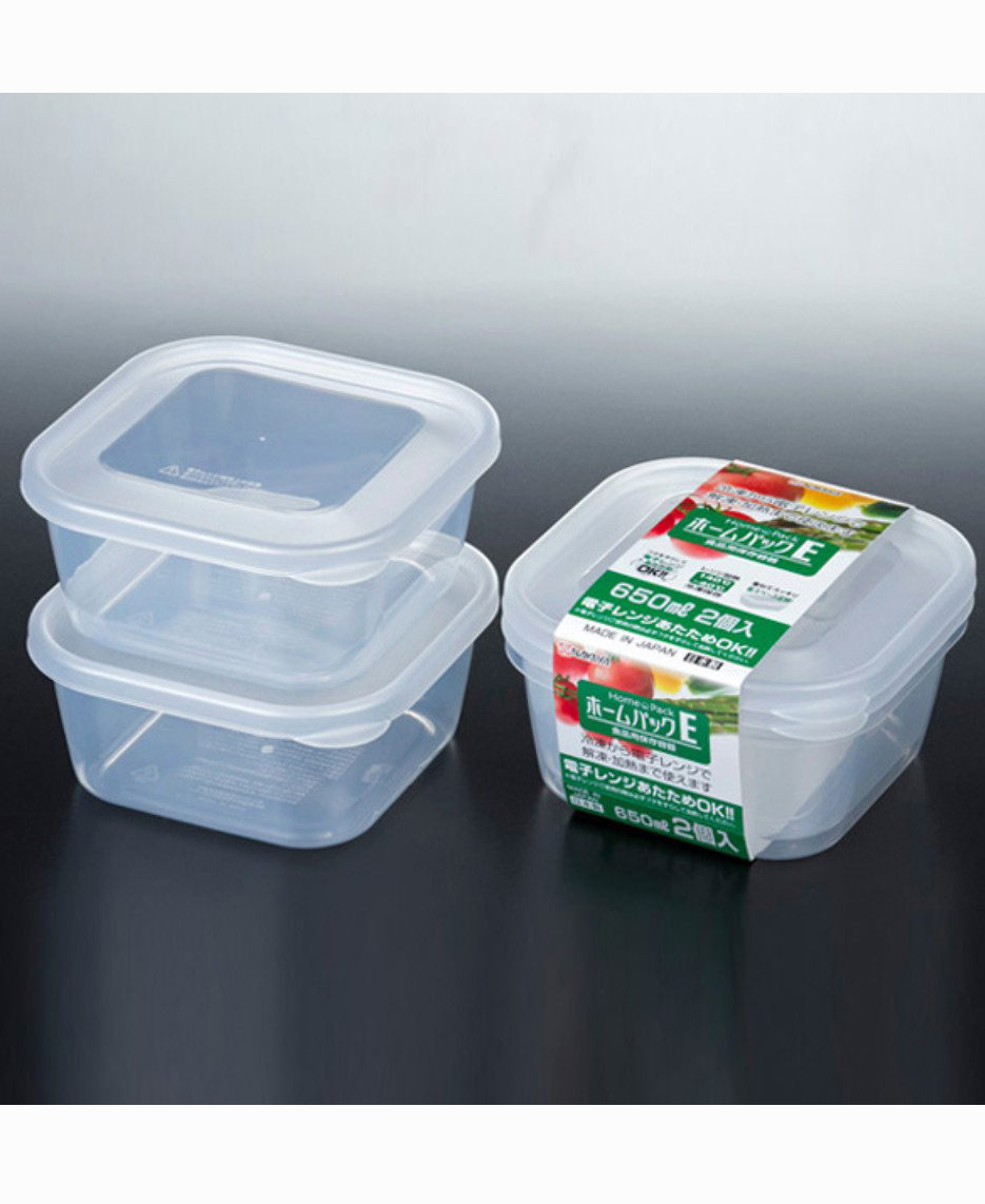 Set 2 hộp nhựa 650ml màu trắng
