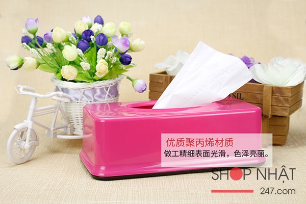Hộp đựng giấy ăn màu hồng