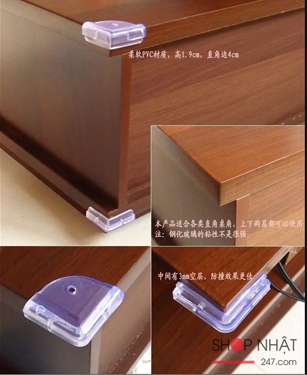 Set 4 bịt cạnh bàn silicon