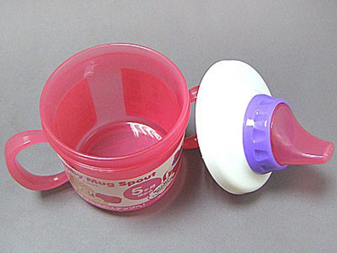Cốc tập uống có vòi hút màu hồng