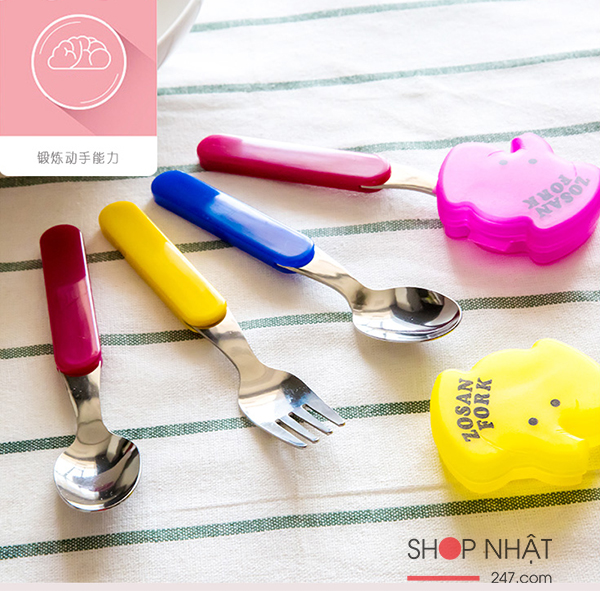 Thìa inox cho bé kèm hộp đựng hình thú