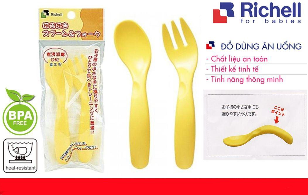Bộ thìa dĩa nhựa cho bé Inomata nội địa Nhật Bản