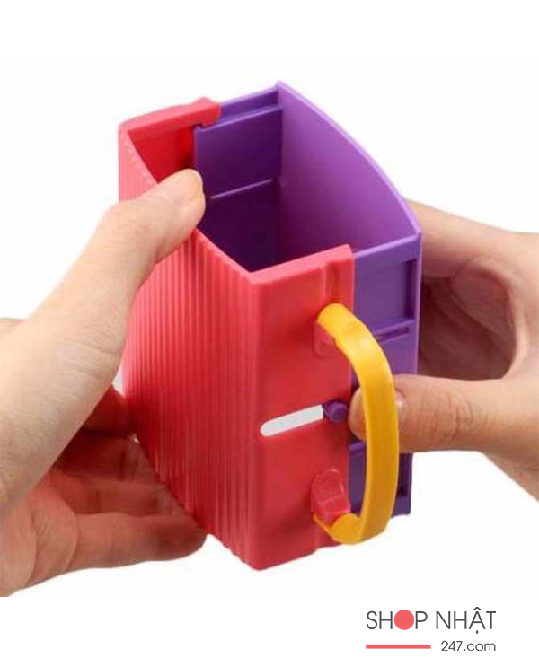Giá đựng hộp sữa có quai cầm cho bé Inomata màu hồng nội địa Nhật Bản