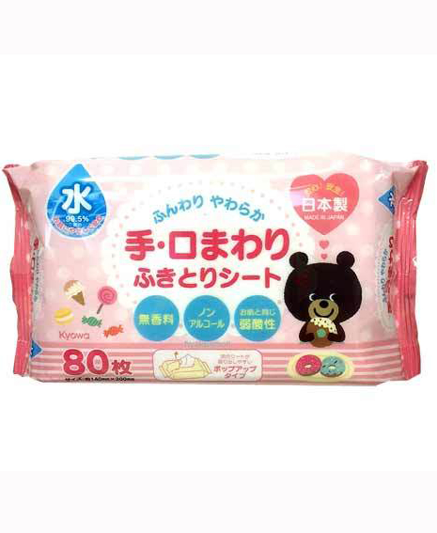Gói 80 tờ giấy ướt cho bé Kyowa