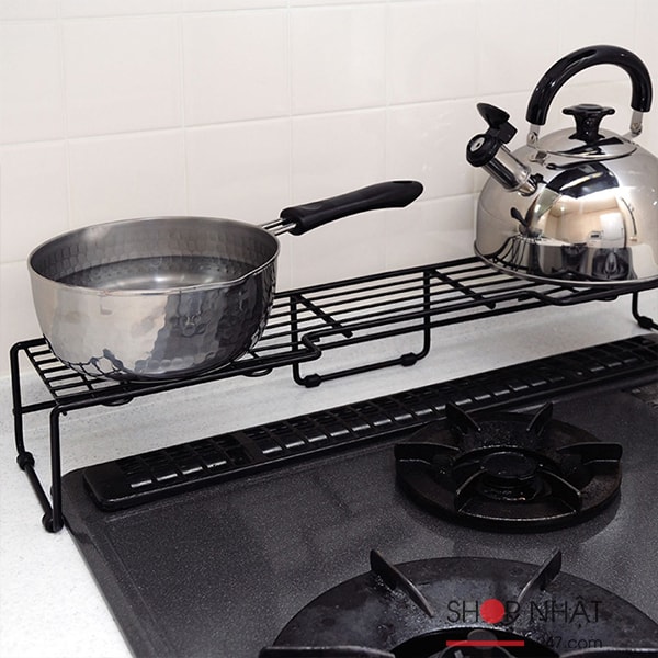 Kệ dài để gia vị, nồi chảo bằng thép cao cấp