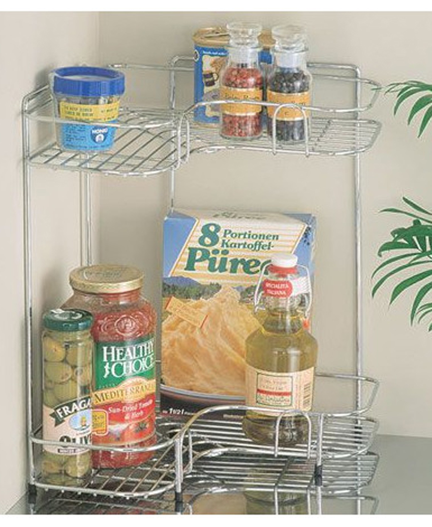 Kệ góc 2 tầng nhà bếp bằng inox