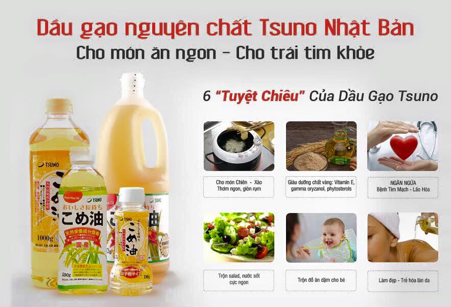 Dầu gạo cao cấp Tsuno 1500gr