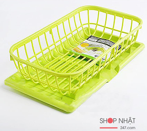 Bộ rổ úp đa năng kèm khay hứng thoát nước màu xanh