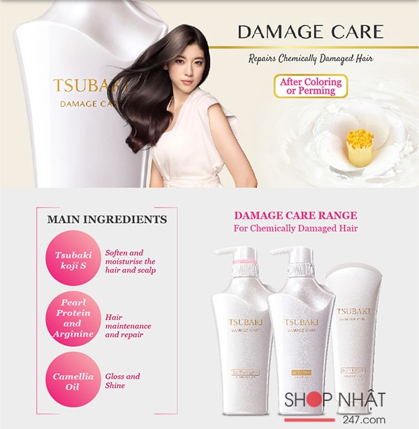 Bộ dầu gội & xả của Tsubaki Shiseido dưỡng ẩm