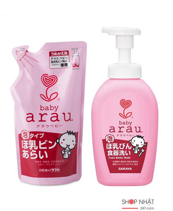 Nước rửa bình sữa dạng túi bổ sung Arau Baby 250ml