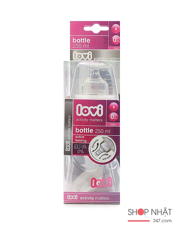Bình sữa cổ rộng Lovi 250ml