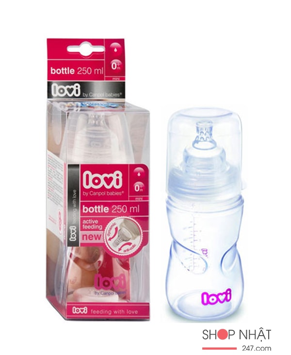 Bình sữa cổ rộng Lovi 250ml