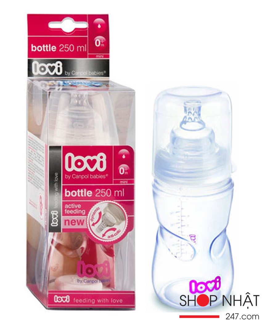 Bình sữa cổ rộng Lovi 250ml