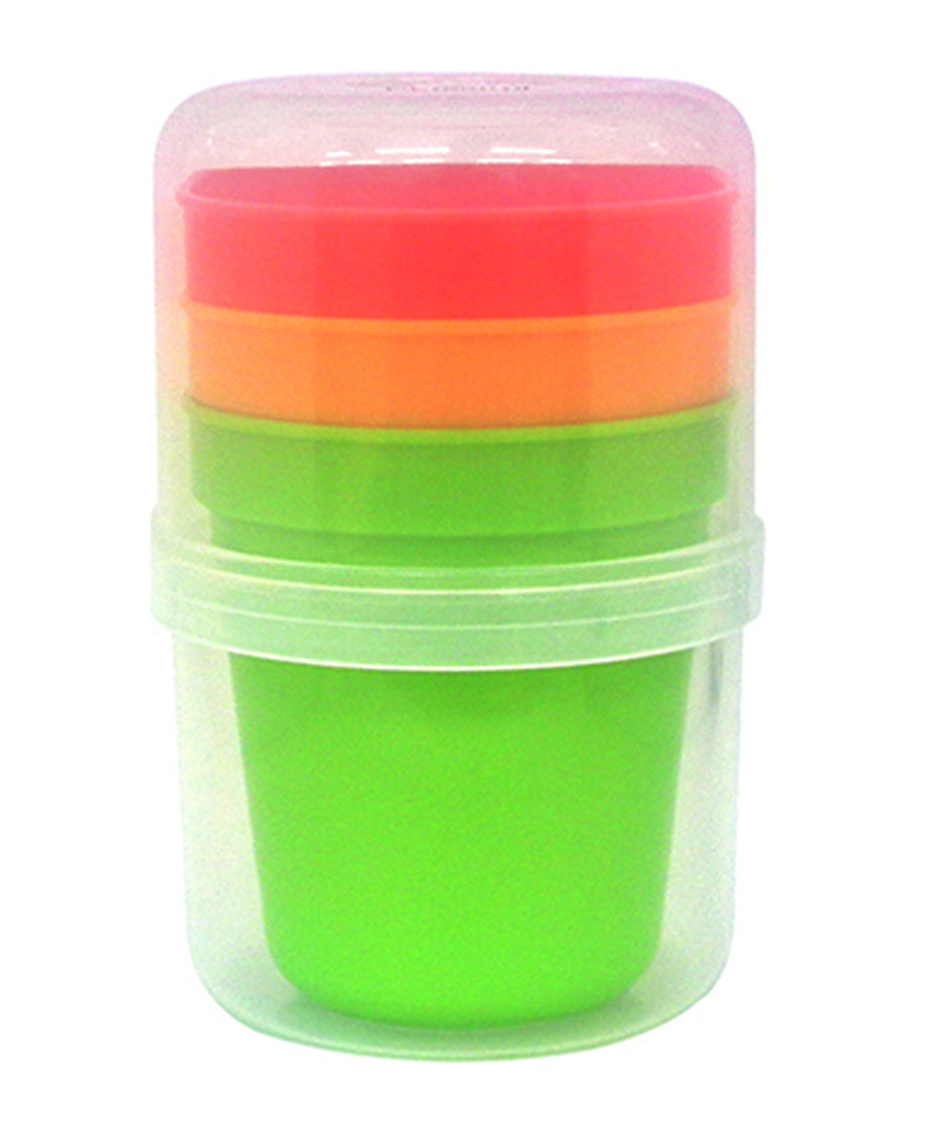 Set 3 cốc nhựa Inomata màu sắc có hộp cất gọn